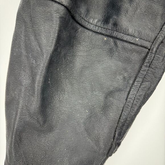 Allstate Leather chaps Black Fringe Size XL unisex lined buffalo - Picture 14 of 16